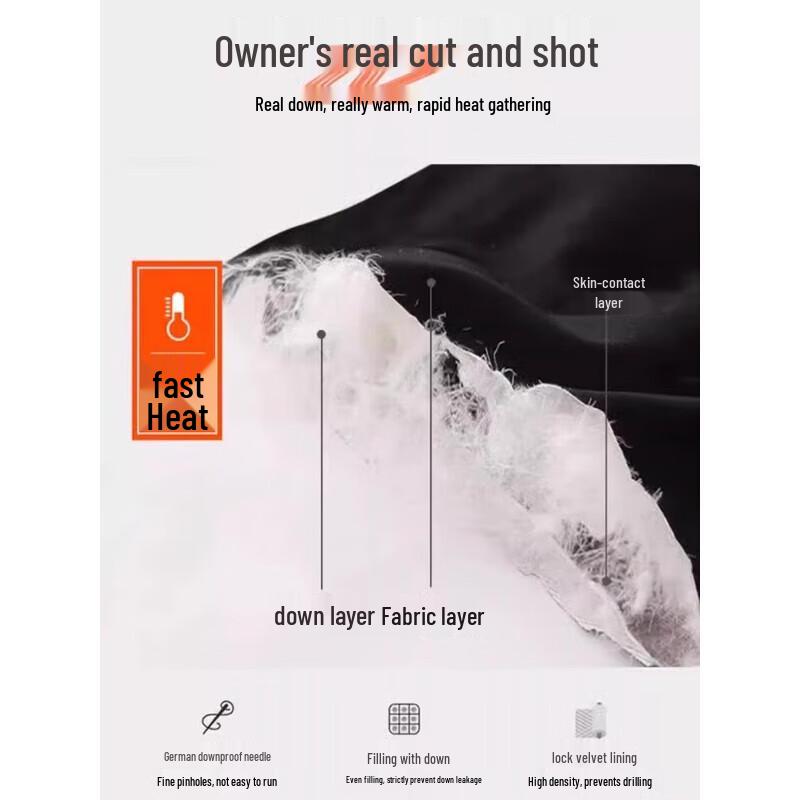 LANGSHA Women's 90% White Duck Down Cuffed Cargo Warm Pants