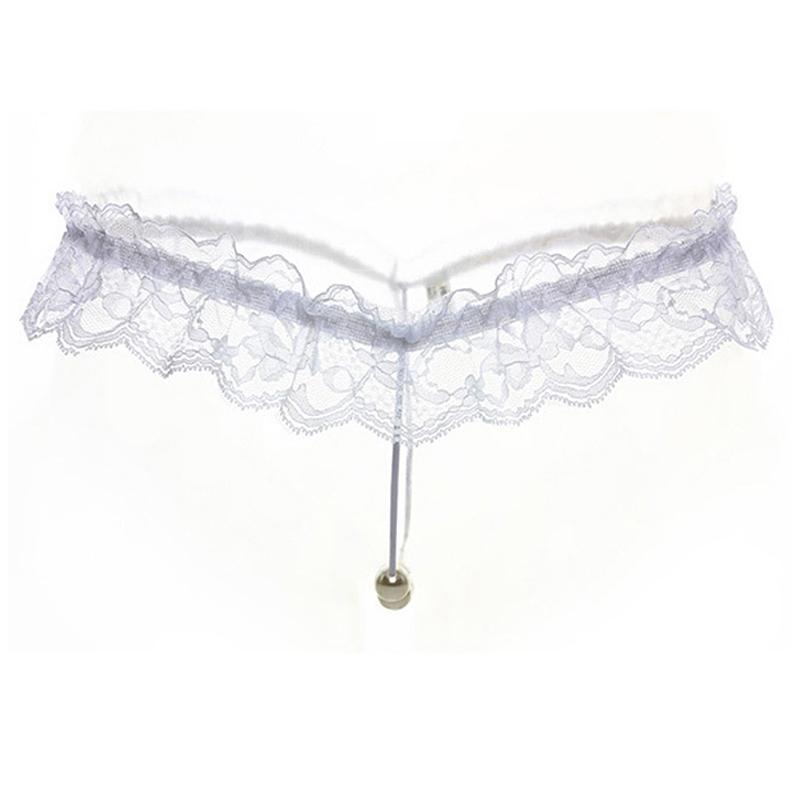 Embroidery Low Waist Intimates Underpants Sexy Women Panties Pearls Lace G String Underwear Panties Ladies