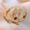 2024 Light Luxury Daisy Flower Circle Earrings - Women's High-End Ear Cuffs & Hoops