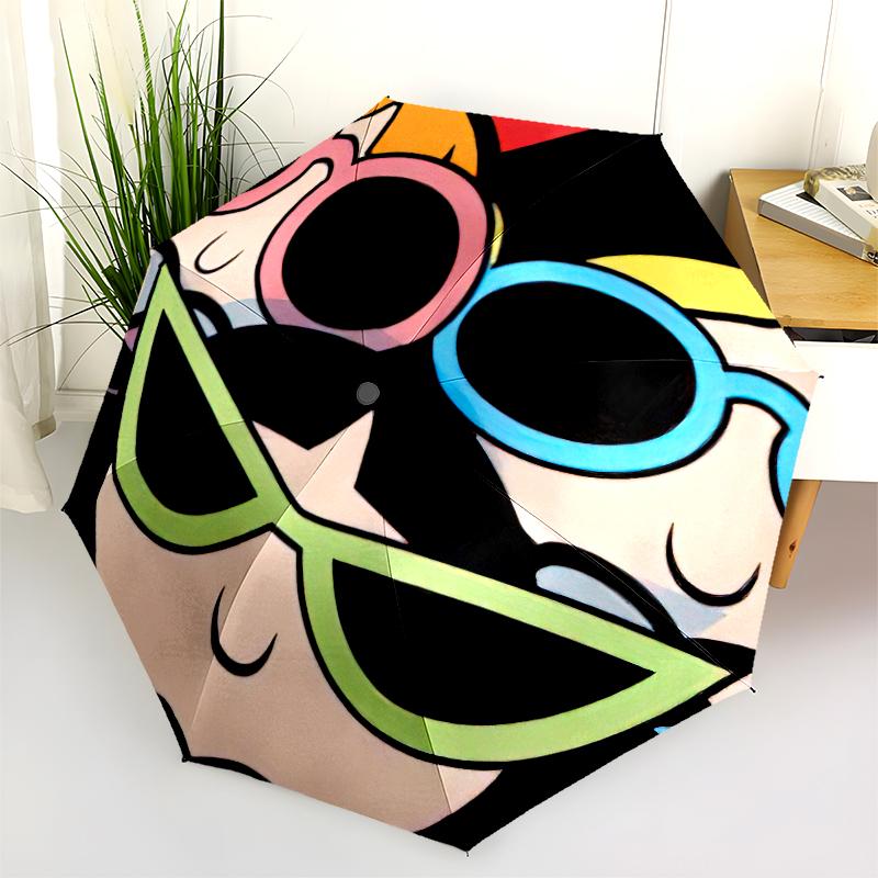 1PC The Powerpuff Girls Umbrella Portable Folding Umbrella Iron Frame Hole Bone Structure Outdoor Home Umbrella A1