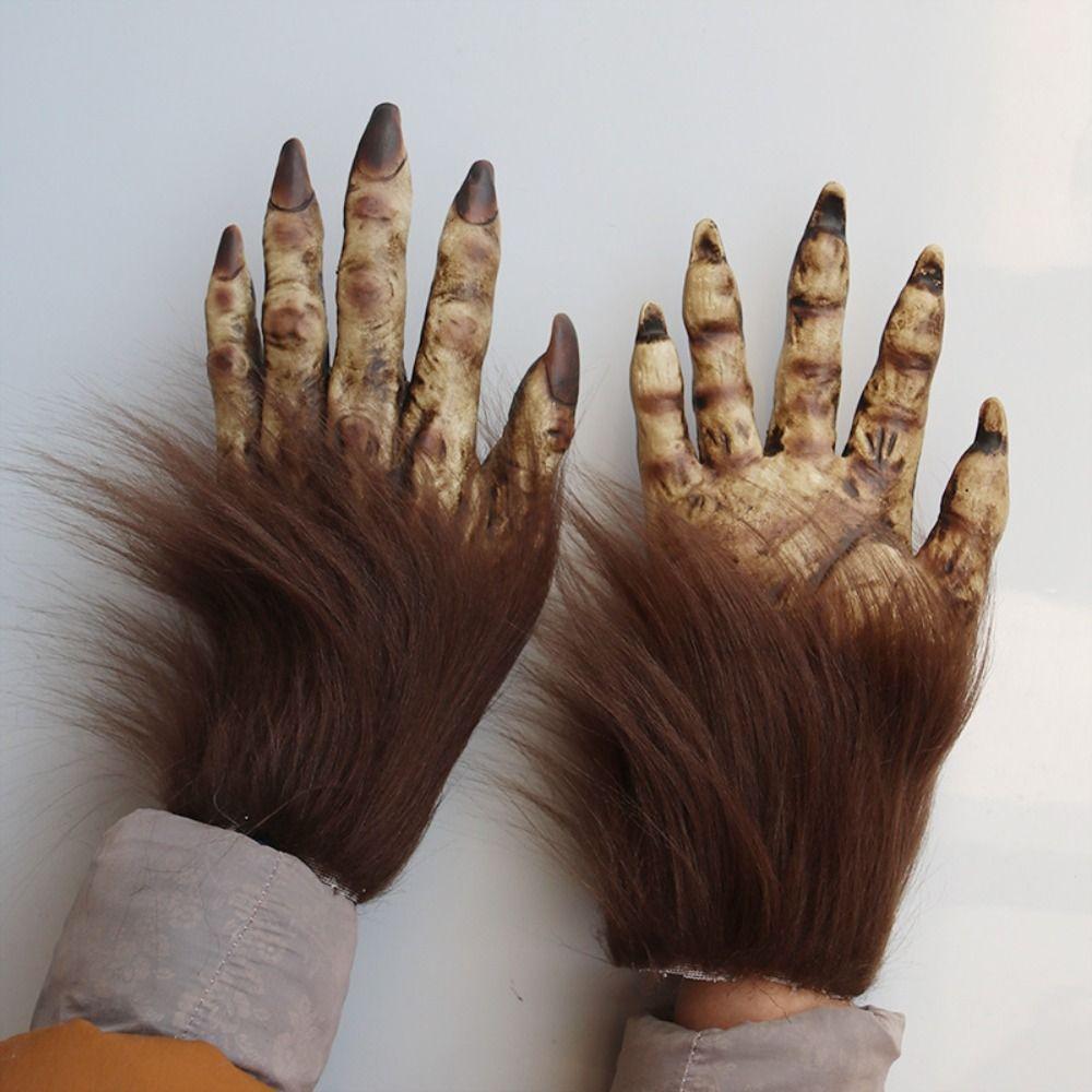 Go Wild with 1 Pair of Realistic Latex Wolf Gloves. A Must Have for Halloween!