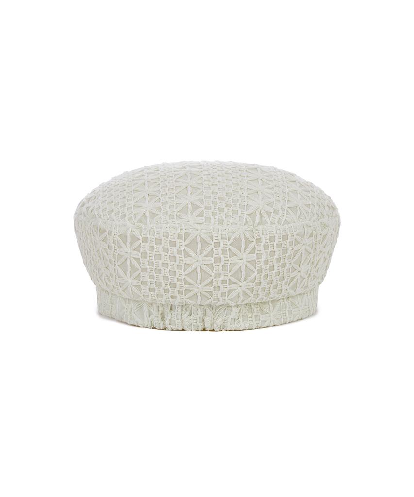 Bajal Epoxy Stud See-Through Beret White