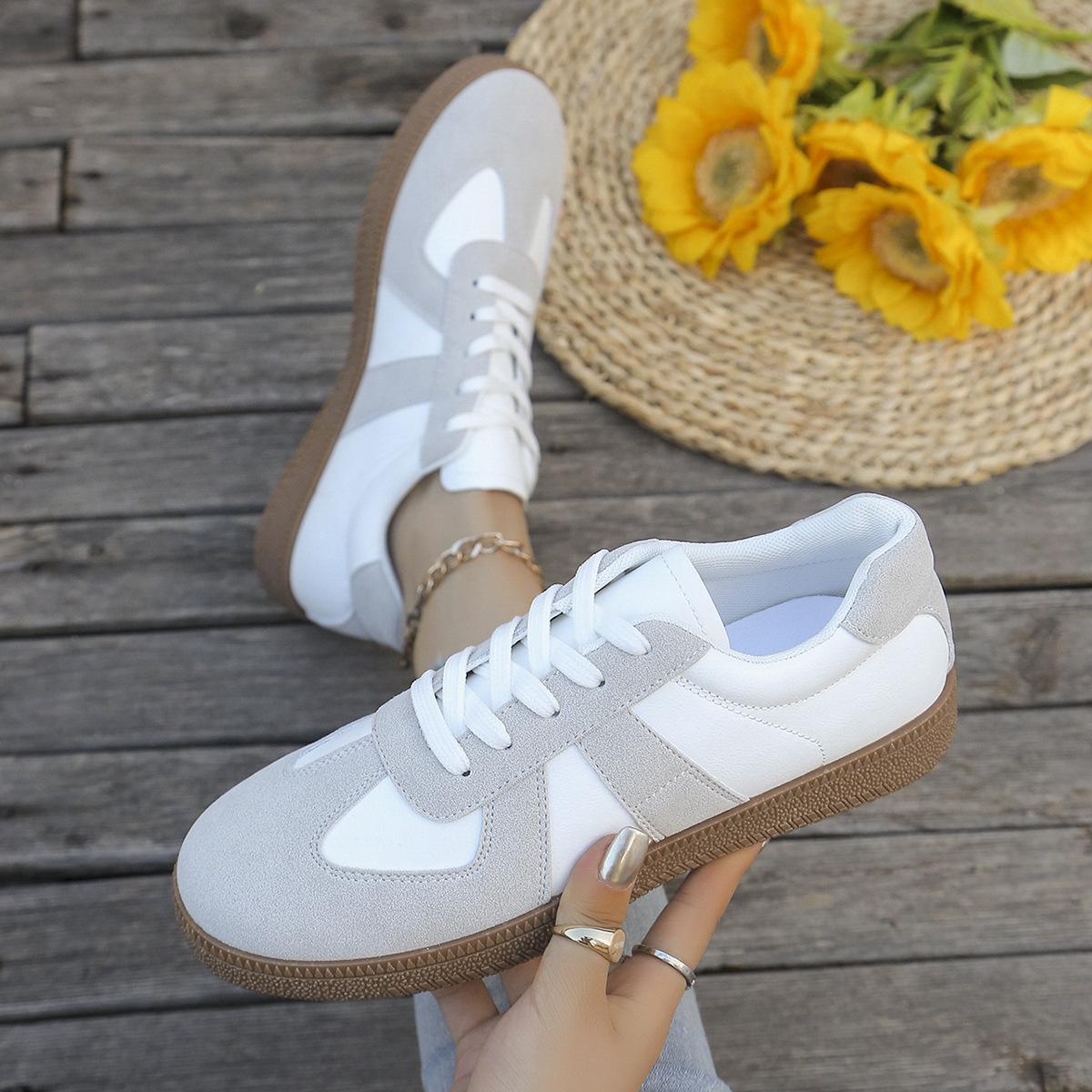 

Takeaway large size flat bottom casual lace-up sports style single shoes New lace-up moral training in spring and autumn 36 серый