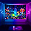 VIKAMA Fantasy Forest Mushroom Colorful Butterfly Tapestry Bedroom Bedhead Atmosphere Tapestry Bar Party Background Wall Decor