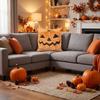 Halloween Pumpkin Pillow Cover Soft Plush Decorative Cushion Case for Sofa Chair Home Seasonal Decoration 18x18 Inches Durable Material