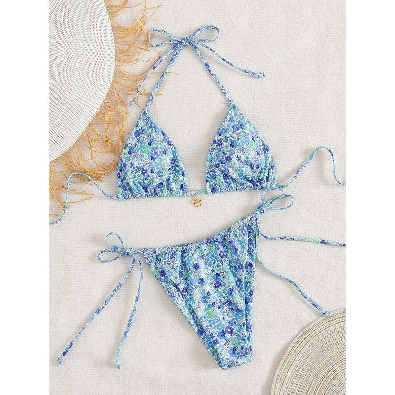Sexy Micro Bikini Women Swimsuit 2026 Trend Two-piece Thong Bikini Set Lace Up Beach Wear Female Swimwear for Woman Bathing Suit