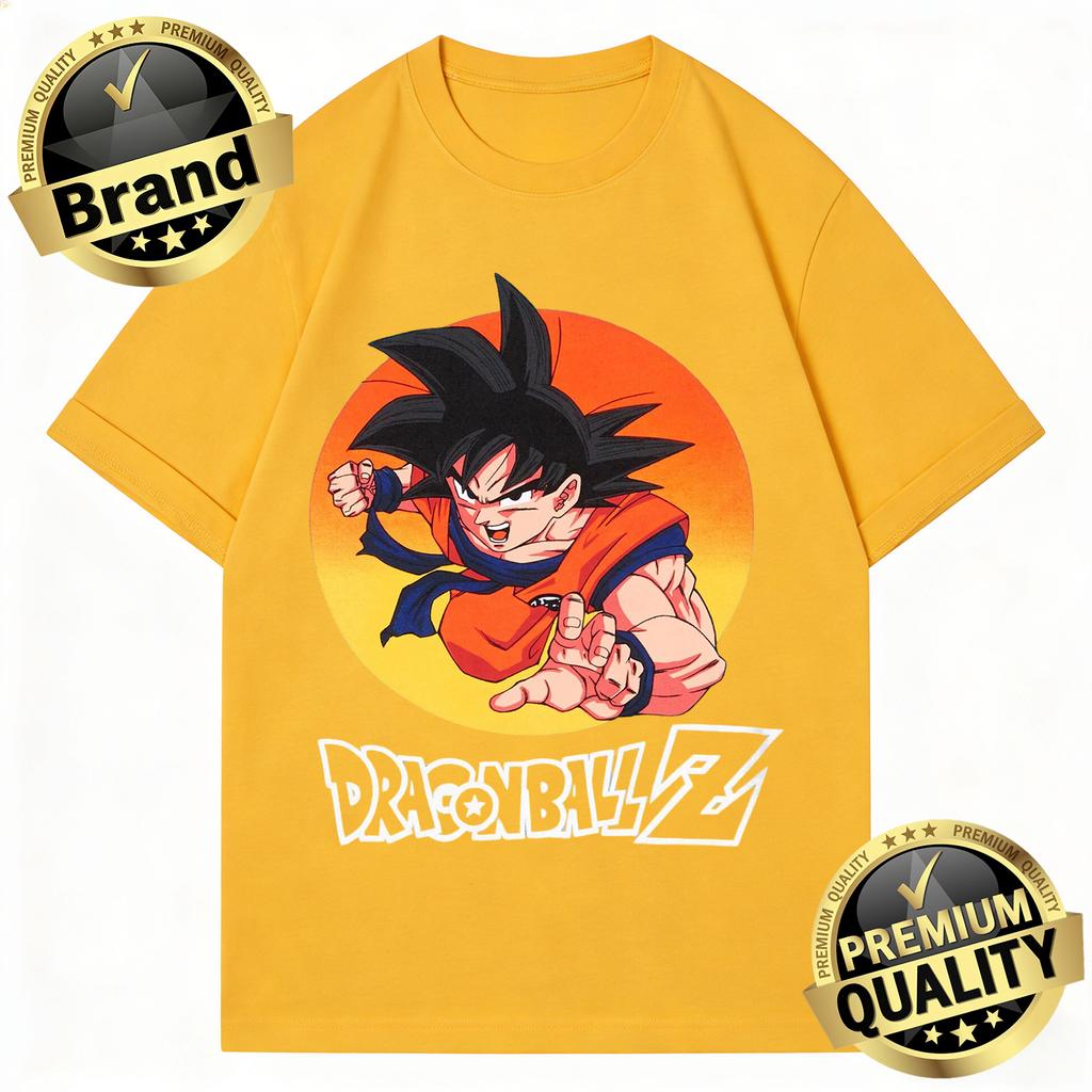 Dragon Ball Trendy Hot Items 2026 Summer Retro Mens Printed TShirt Goku Action Pose Design Oversized UnisexKids Streetwear