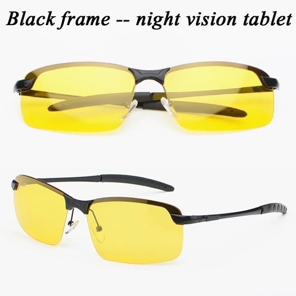 Fashion Yellow Night Vision Driving Glasses UV400 Metal Frame Sunglasses for Men Women Driver Sun Glasses