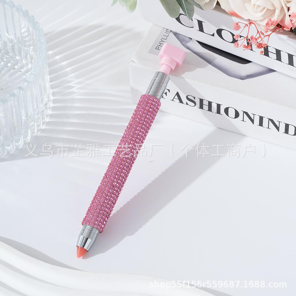 Diamond-encrusted nail art tools Double-head point pen wholesale Rotary push-pressing mud Sticky drill point pen Wave point drill pen
