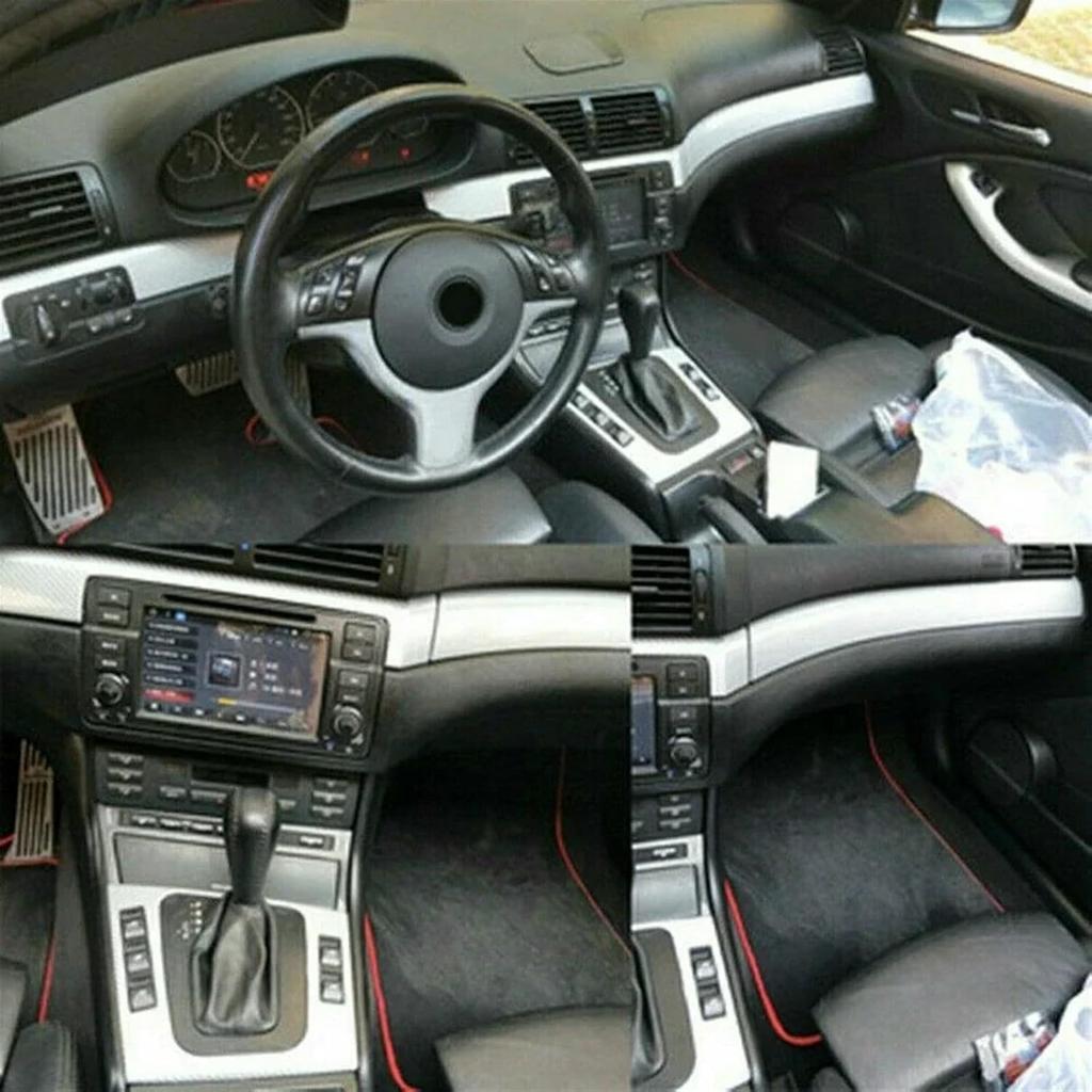 Lišta výplně interiéru vozu Kompatibilní s BMW - řada 3 / E46 1998-2005 Samolepka na palubní desku z uhlíkových vláken Díl příslušenství interiéru vozu