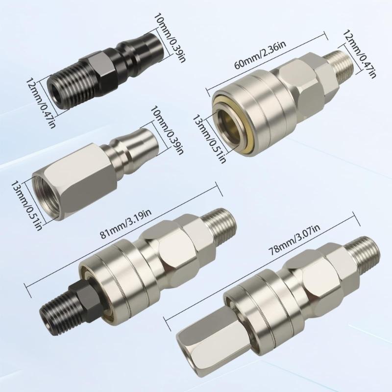 2Pcs Universal 360 Quick Connector Adapters Airless Straight Hose Swivels Connector For Easy Connection And Enhances Flexibility