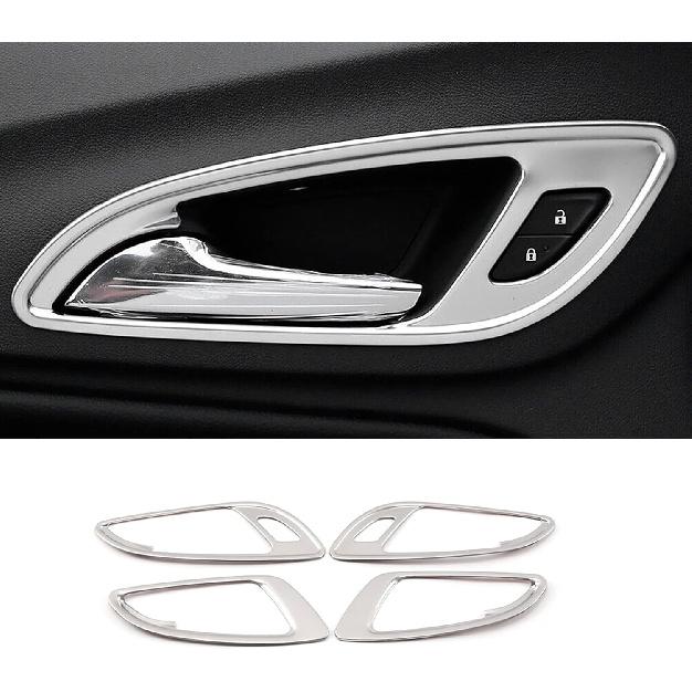 TEGENT für Chevrolet Equinox 2018-2022 Innen Türgriff Schale Rahmen Abdeckung Zierleiste Innenraum Dekoration Zubehör(Schwarzes Titan) Edelstahl 4 Stück