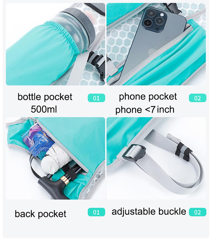 Running Backpack Vest With Bottle Hydration Trail Light Weight Cycling Run Jogging Marathon Riding Climbing Bag Waterproof