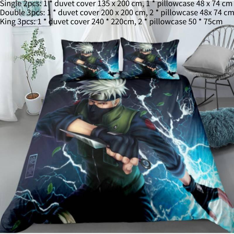 

Naruto Polyester Printing Bedding Duvet Cover Bed Sheet Breathable Pillowcase Single