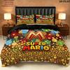 Super Mario Pattern Bedding Quilt Set Quilt Cover Pillowcase Home Birthday Gift(1 * duvet cover + 2 * pillowcase, without core)