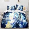 Anime Genshin Impact Ložní souprava Povlak na přikrývku Prostěradlo Tištěná Ložní souprava Povlak na polštář Postel Plná Queen King Size Přikrývka Ložnice