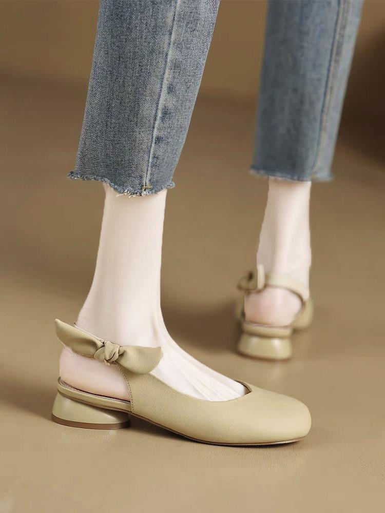 

Fashion Baotou Sandals Women s Summer 2025 New Style Coarse Heel Mary Jane Small Fragrant Wind Round Head Low Heel Retro Single Shoes 40 абрикосовый