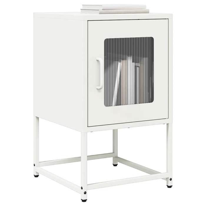 VidaXL Bedside Table White 36x39x60.5 Cm Cold-rolled Steel, Side Table, Bedside Cabinet, Side Table for 853331