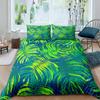 Leaf Duvet Cover Set Romantic Holiday Island Hawaiian Banana Trees Bedding Set Double Queen King Full Size Polyester Qulit Cover