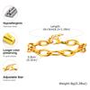 Gold Plated Paperclip Chunky Chain Bracelet Rhombus Geometric Minimalist Bracelets for Women Stainless Steel Irregular Jewelry