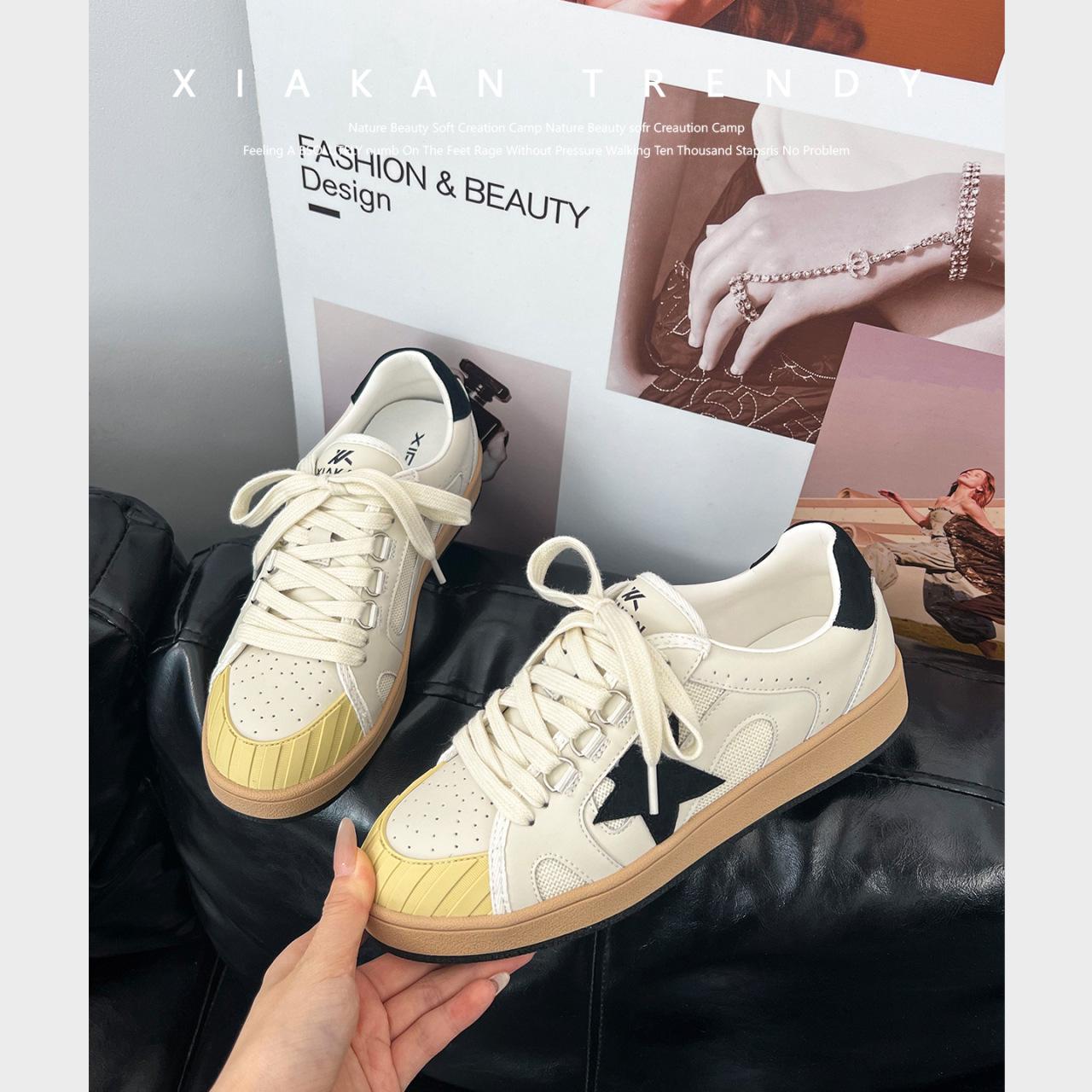 

Ретро грязные кеды женские 2025 осень новая мода легкие на плоской подошве состаренные универсальные повседневные туфли 40