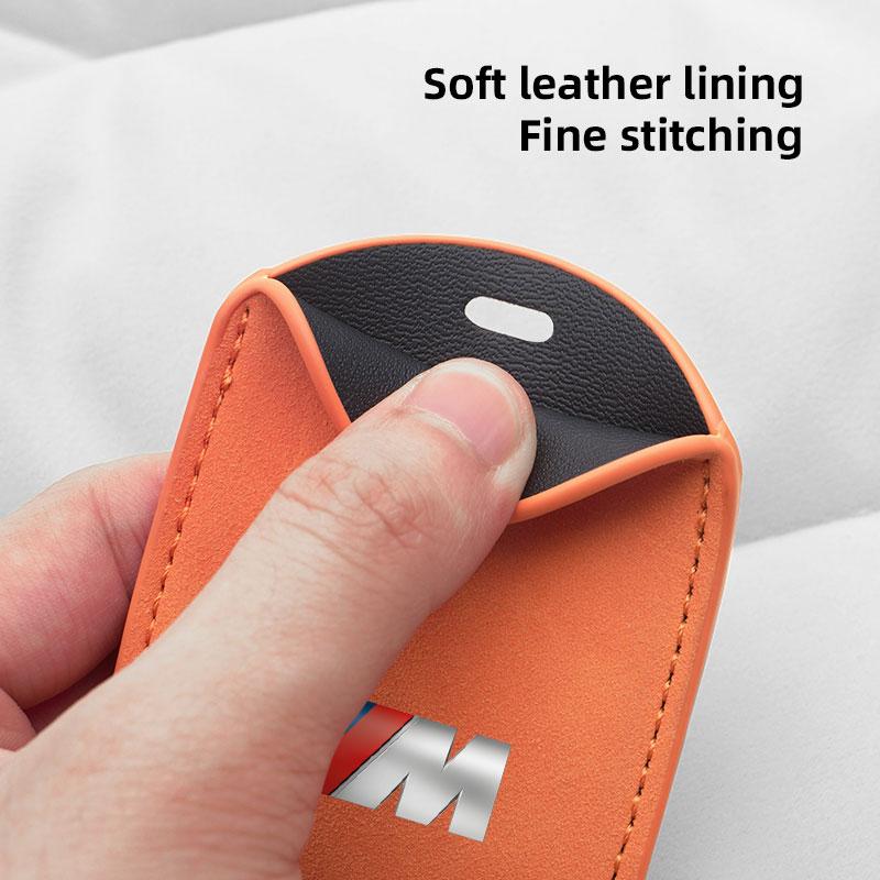 NVEQ9 Premium Leather Car Card Key Cover Protective Case For BMW Smart Card Key Accessories For BMW G80 G06 G07 G42 G14 G15 / Stickers