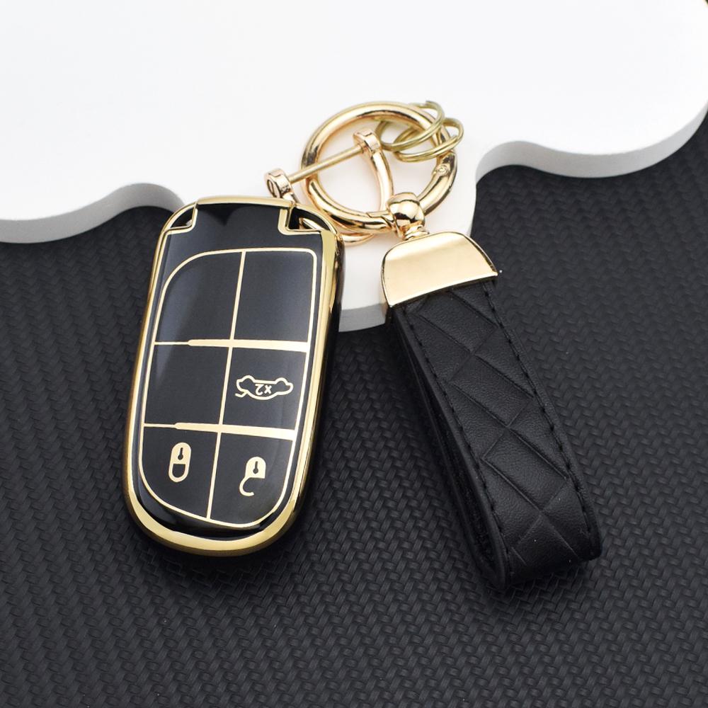 Anti Scratch Key Fob Shell for Jeep Renegade Compass Grand Cherokee Wrangler Dodge Ram Charger Challenger TPU Car Key Case