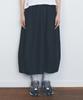 Columbia University All-Round Pleats Denim Long Skirts Indigo Denim