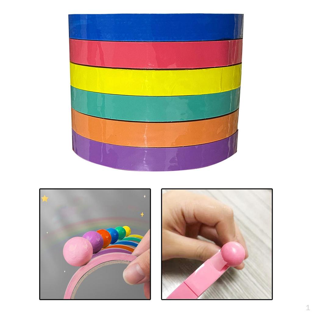 6 Pieces Creative Sticky Ball Tape Candy Color Relaxing Game Crafts DIY Colored Tapes Bulk for