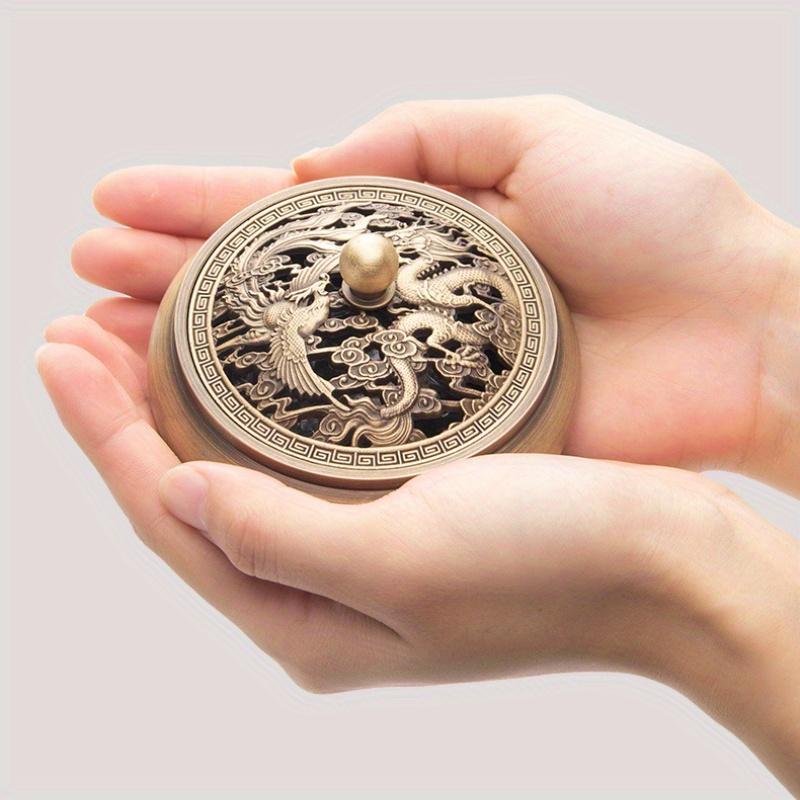 1PC Ancient Copper Incense Burner Household Indoor Incense Seal Plate Incense Thread Incense Burner Incense Accessories Household Incense Burner