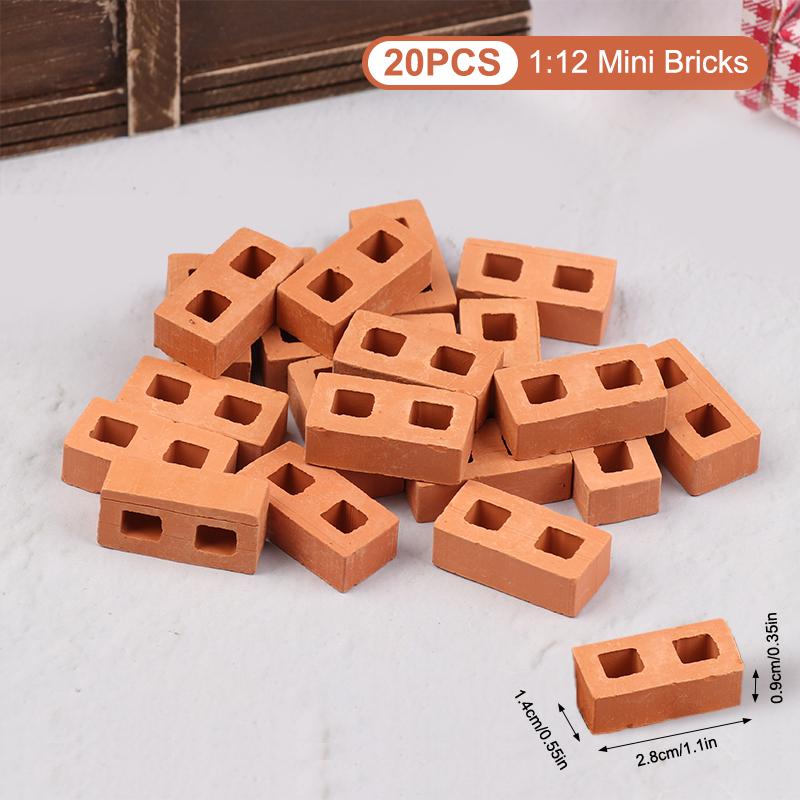 20/50Pcs Miniature Cinder Blocks Model 1/12 Dollhouse Micro Landscape Mini Concrete Bricks Toy Micro Scene Construction Props