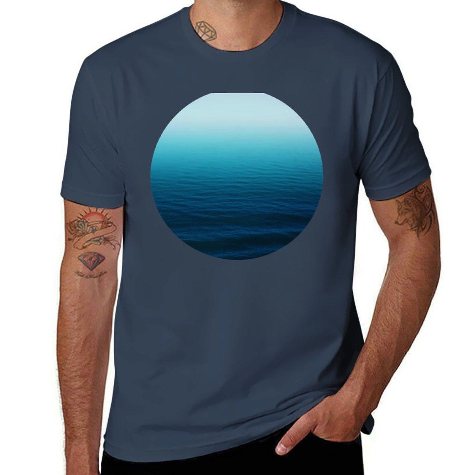 Deep Blue TShirt Minimalist Graphic Tee Shirt S