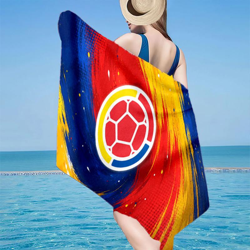 Asciugamano da Spiaggia in Microfibra della Nazionale Colombiana, Leggero e Asciugatura Rapida, per Viaggi Estivi, Essenziale per la Spiaggia, Piscina