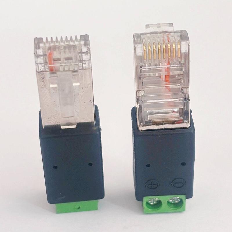 4Pcs RJ45 Male to 485 Connector Splitters Networks Connector Screw Terminals Adapters Converter Crystal Head Adapters