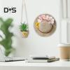 Farmhouse Boho Wall Planter Straw Hat Shoulder Bag Flower Pot Resin Bonsai Plant Pot for Indoor Outdoor Balcony Garden Decor Succulents Dried Flowers