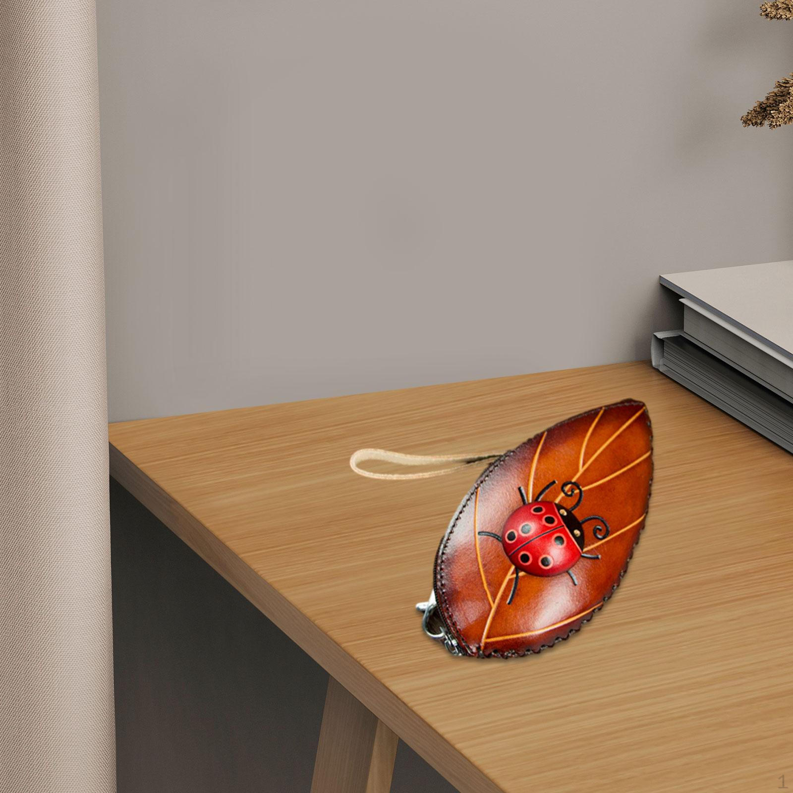 

Кошелек для монет в виде листа, креативный декоративный женский кошелек для шопинга, вечеринки, праздников коричневый