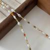 Beaded Necklace Jewelry Women'S Natural Freshwater Pearl Agate Collarbone Chain High-End Niche Sweater Chain Jewelry