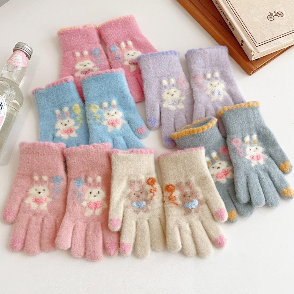 Windproof Plush Gloves Cold Proof Mittens Fashion Warm Gloves for Children