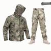 Alpha Green Tactical Sharkskin Waterproof Ski Suit: Camouflage Soft Shell Pants & Warm Fleece Set