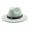 Women'S Simple Wool Top Hat White Trend Versatile Belt Men'S Jazz Hat