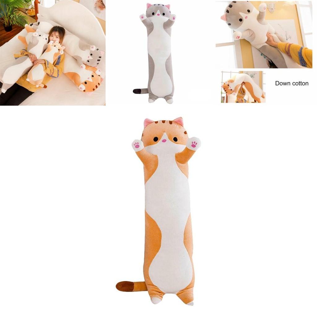 Adorable Long Cat Plush Toy Soft Stuffed Kitten Pillow Perfect For Kids Sleeping Comfort