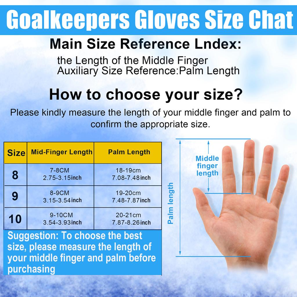 Fußball Torwarthandschuhe Jugend Erwachsene, Hochleistungs-Torwarthandschuhe, Atmungsaktive Fußballhandschuhe mit starken Grip-Handflächen