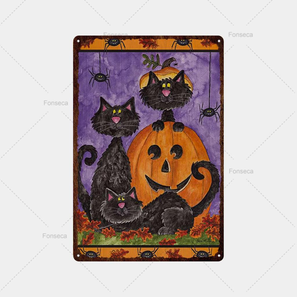 Coole schwarze Katze Metallschild Blechschild Metall Retro Bar Wanddekoration Bar Club Loch Metallplakat