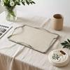 Luxury Grid Leather Tray Square Entryway Key Organizer Stainless Steel Desktop Decor Modern Home