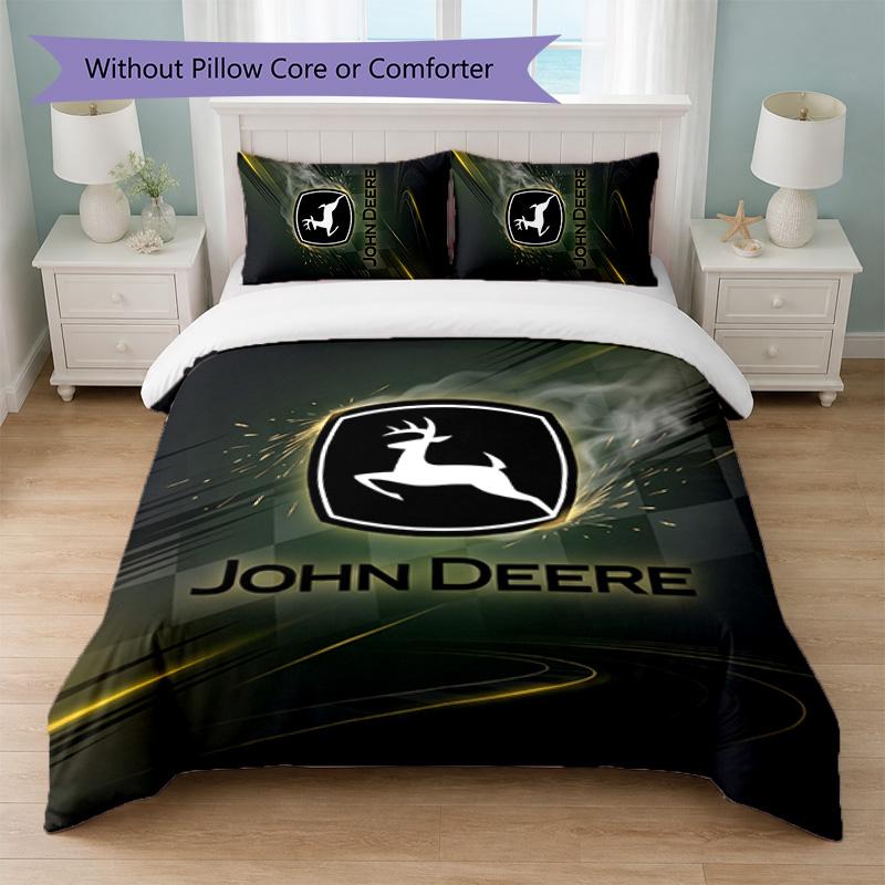 John Deere Print 3Pcs Bedding Set Duvet Cover With Two Pillowcases Soft Bed Linen For Household Bedroom