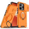Magnetic Metal Ring Stand Case For Xiaomi Redmi Note 14 4G 163.3mm EU 164.8mm Note14 5G 162.4mm Slide Push Window Phone Cover