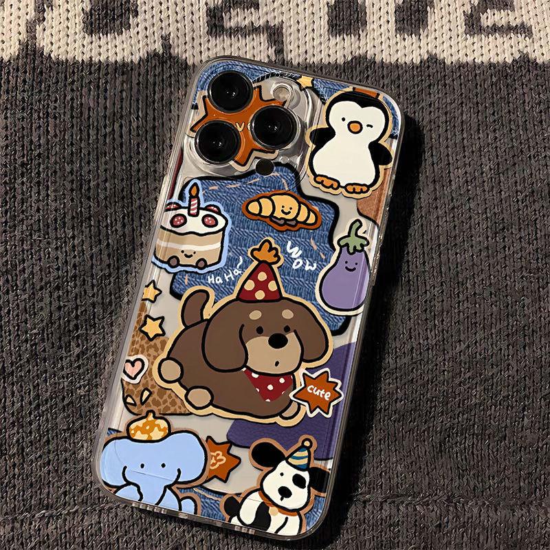 Birthday puppy for iPhone17promax space phone case Apple 16 transparent 14/13 fine hole 15
