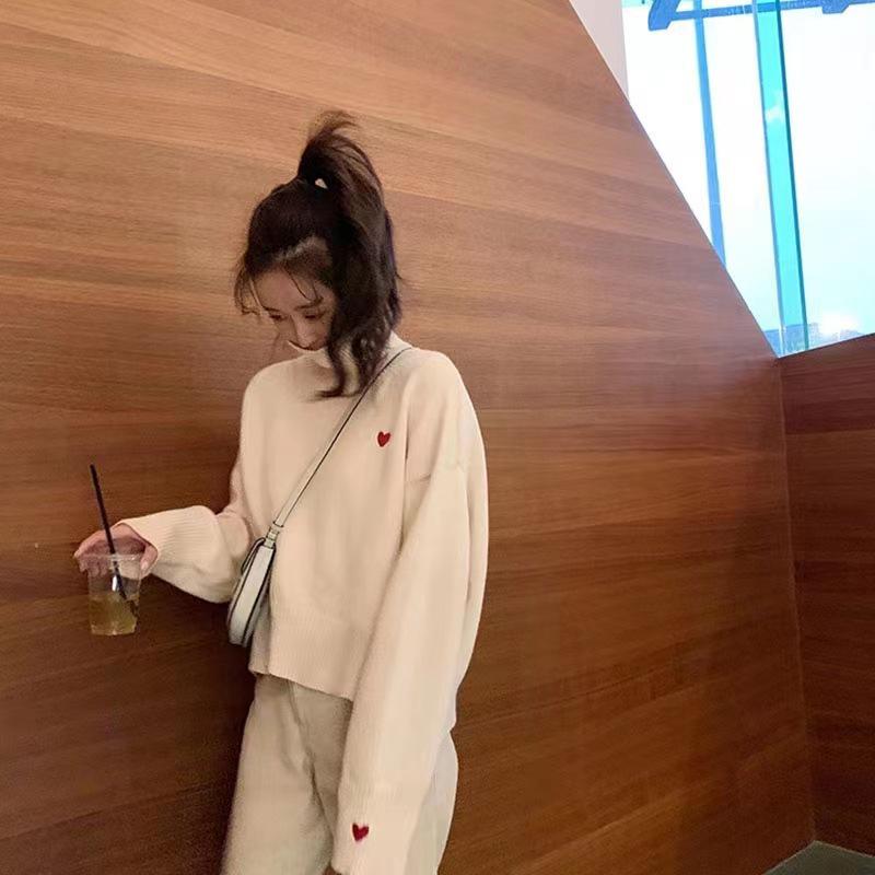 Women's High Collar Loose Sweater - 2024 Autumn/Winter Korean Style Pullover