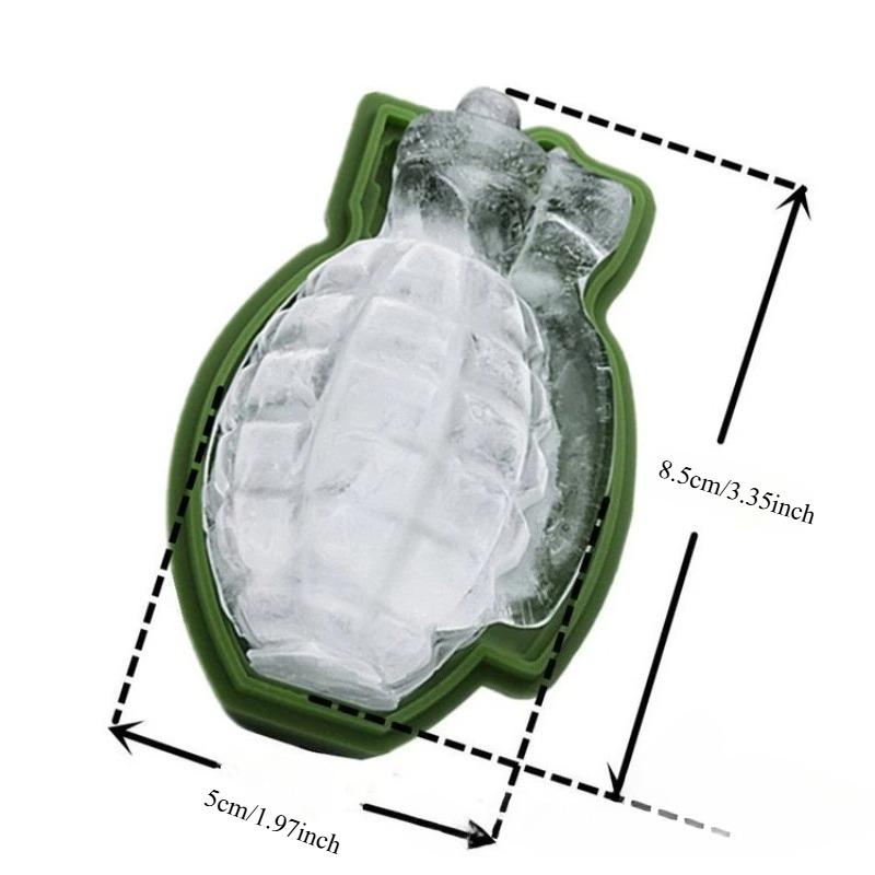1/2 Sets Grenade Shape Ice Cube Tray, Food Grade Silicone Mold for Large Slow-Melt Ice, Dishwasher Safe Easy Release