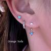 U-Shaped Horseshoe Eight-Pointed Star Water Drop Zircon Titanium Steel Butterfly Cross Cartilage Stud Earring for Piercing